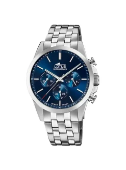 Montre Lotus acier chrono cadran bleu