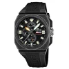 Montre Lotus carrée chrono caoutchouc noir