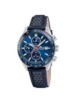 Montre Lotus chrono cuir bleu
