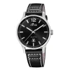 Montre lotus classique cuir noir