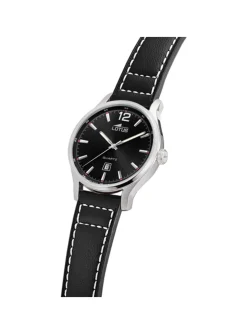 Montre lotus classique cuir noir