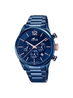 Montre Lotus Collection Chrono acier bleu