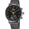 Montre Lotus connectée acier milanais noir