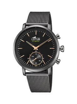 Montre Lotus connectée acier milanais noir