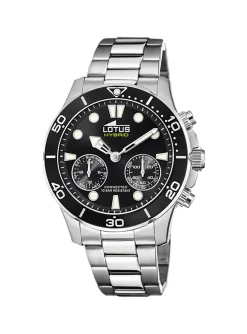 Montre Lotus connectée acier cadran noir