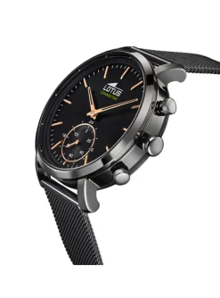 Montre Lotus connectée acier milanais noir