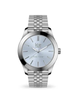 Montre mixte ICE steel solaire_x005f_x000D_- Silver light blue - Small
