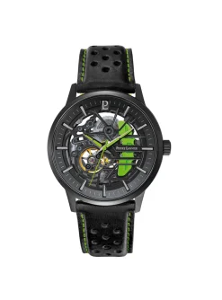 Montre Pierre Lannier automatique Paddock cuir noir