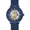 Montre Pierre Lannier automatique squelette_x005f_x000D_acier milanais bleu