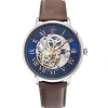 Montre Pierre Lannier automatique squelette cuir