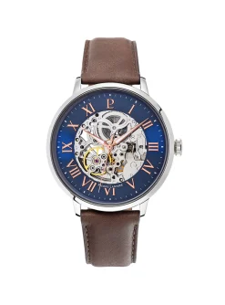 Montre Pierre Lannier automatique squelette cuir