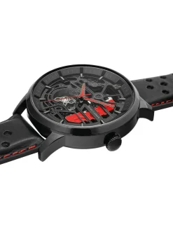 Montre Pierre Lannier automatique Paddock cuir noir