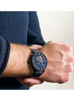 Montre Pierre Lannier automatique Trio acier noir