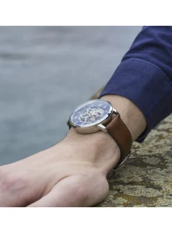 Montre Pierre Lannier automatique squelette cuir