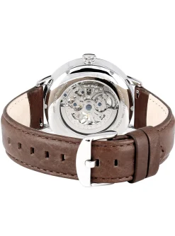 Montre Pierre Lannier automatique squelette cuir