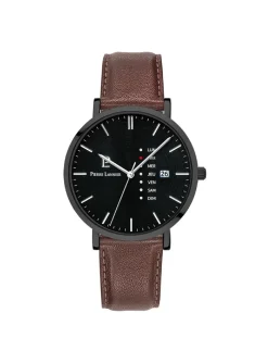 Montre Pierre Lannier cadran noir cuir brun_x005f_x000D_collection Data