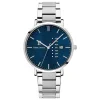 Montre Pierre Lannier Data acier cadran bleu