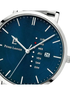 Montre Pierre Lannier Data acier cadran bleu