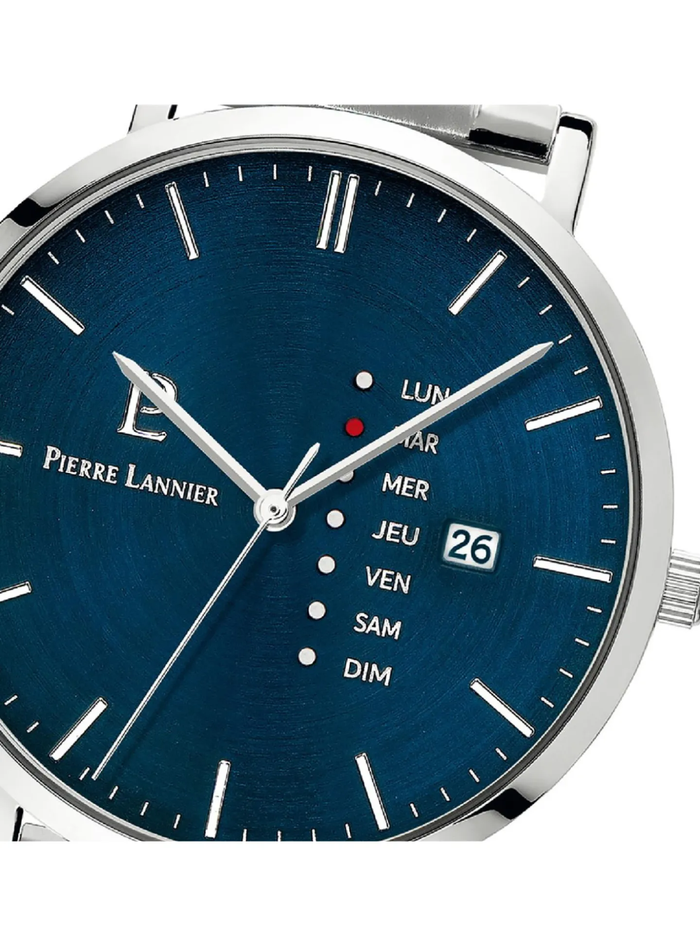 Montre Pierre Lannier Data acier cadran bleu