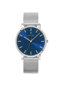 Montre Pierre Lannier Essential acier milanais_x005f_x000D_cadran bleu