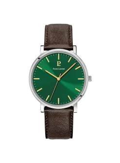 Montre Pierre Lannier Essential cadran vert cuir
