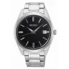 Montre Seiko classique acier cadran noir
