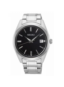 Montre Seiko classique acier cadran noir