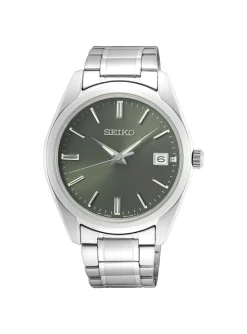Montre Seiko classique acier cadran vert