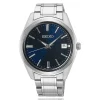 Montre seiko classique acier fond bleu marine