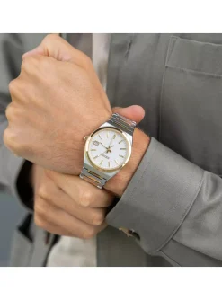 Montre Seiko classique acier bicolore_x005f_x000D_bracelet intégré