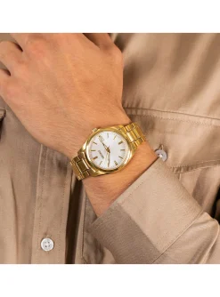 Montre Seiko classique dorée 3 aiguilles