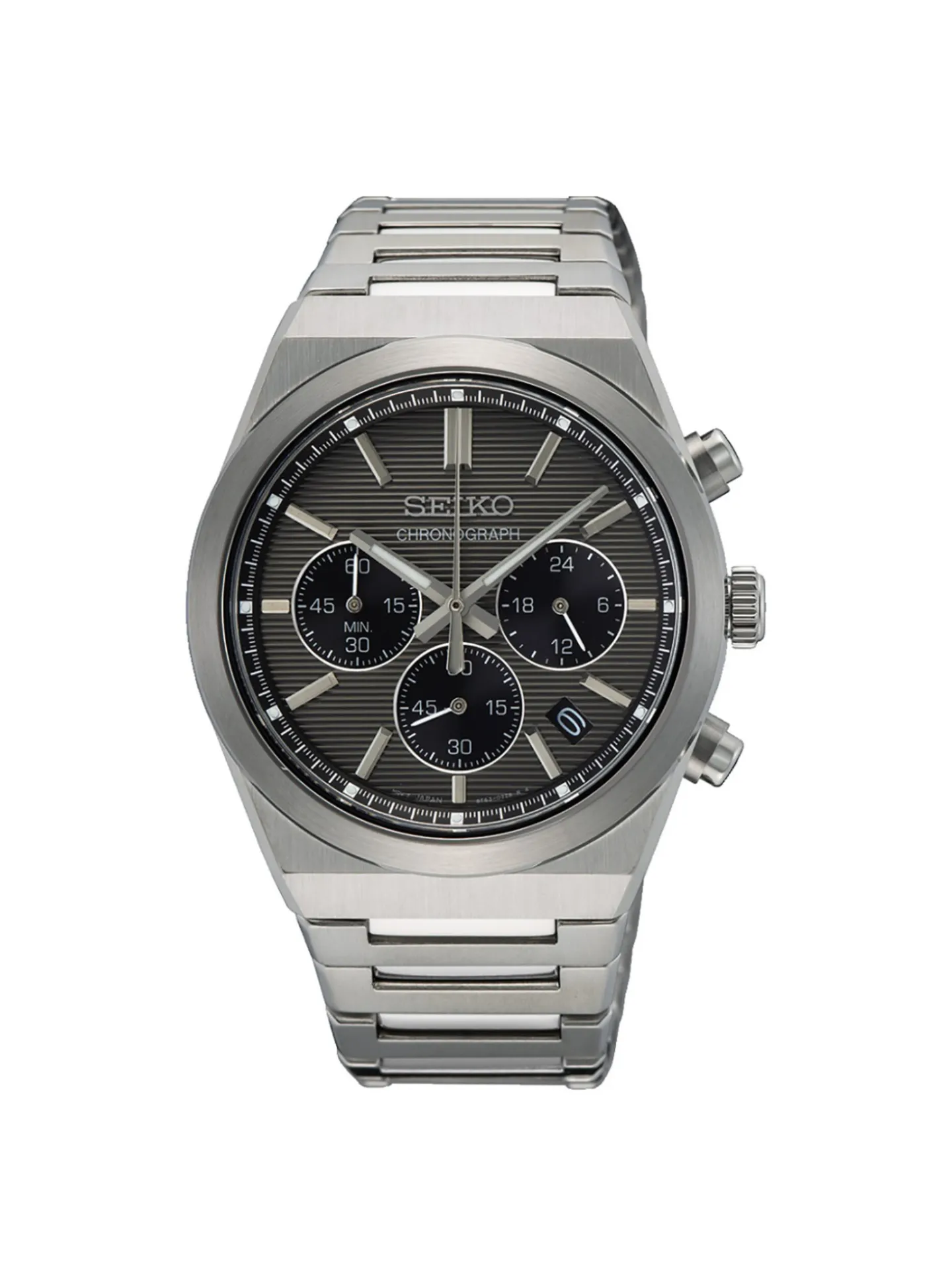 Montre Seiko classque chrono fond anthracite