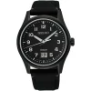 Montre Seiko date bracelet textile noir