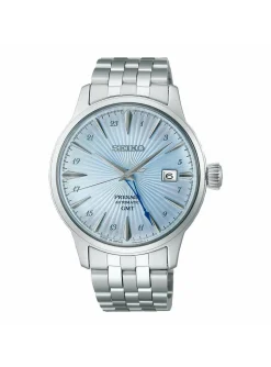 Montre Seiko Presage automatic cocktail GMT_x005f_x000D_fond bleu clair