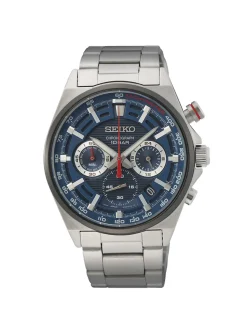 Montre Seiko sport chron acier cadran bleu