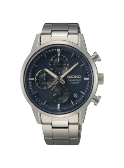 Montre Seiko Sport chrono titane cadran bleu