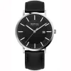 Montre solaire Bering cadran noir cuir noir_x005f_x000D_collection Slim Solar
