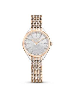 Montre Swarovski Attract rosée et boitier argenté