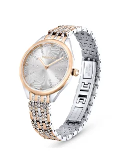 Montre Swarovski Attract rosée et boitier argenté