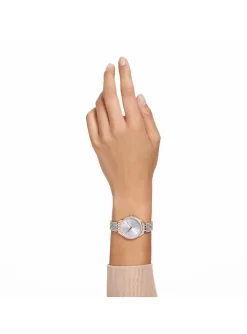 Montre Swarovski Attract rosée et boitier argenté
