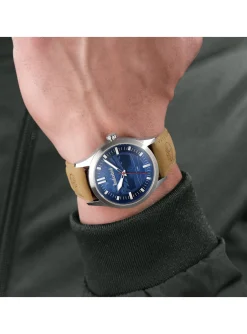Montre Timberland Rambush cadran bleu cuir beige