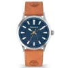 Montre Timberland Trumbull cadran bleu cuir brun