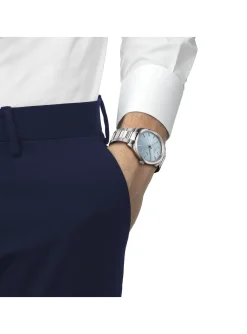 Montre Tissot PR100 acier cadran bleu clair