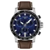 Montre Tissot Supersport Chrono marron bleu