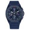Montre Tommy Hilfiger chrono en silicone bleu marine