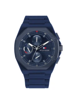 Montre Tommy Hilfiger chrono en silicone bleu marine