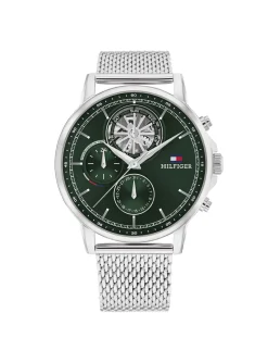 Montre Tommy Hilfiger Stewart_x005f_x000D_acier milanais fond vert