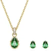 Parure Swarovski Chroma doré vert