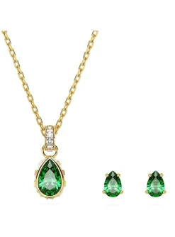 Parure Swarovski Chroma doré vert