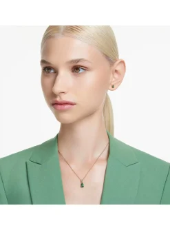 Parure Swarovski Chroma doré vert
